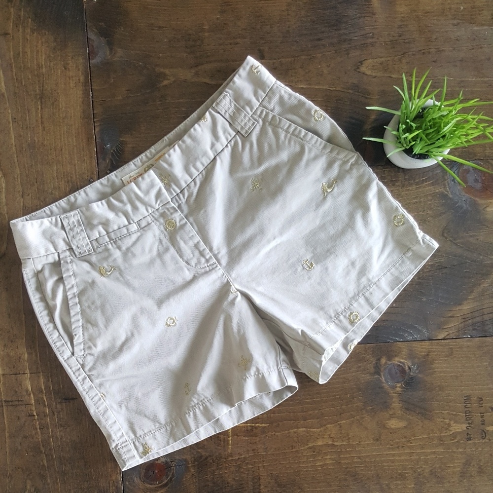 J. Crew Sailor Emroidered Themed Chino Shorts